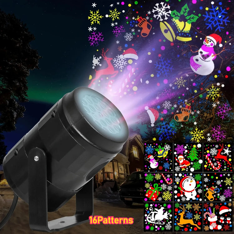 Christmas Projector Lights – 16 Patterns Rotatable LED