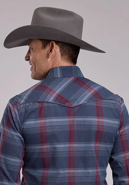 Roper 3114 Plaid (Grey/Wine) - Men&