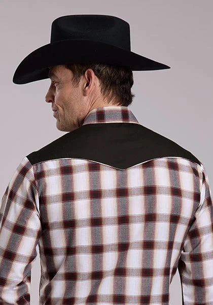 Roper 3279 Plaid (Wine/Black/Tan) - Men&