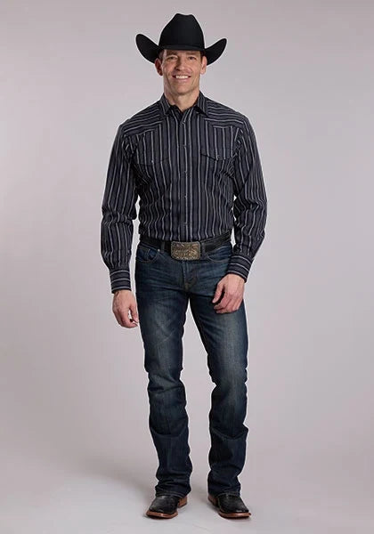 Roper 3126 Striped (Black/White) - Men&