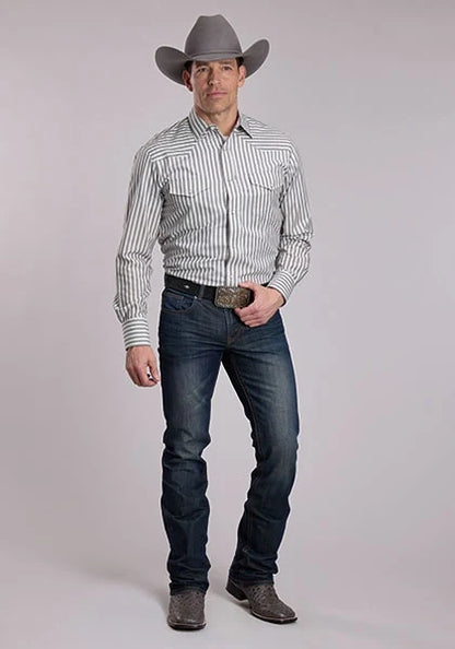 Roper 3128 Striped (White/Grey) - Men&