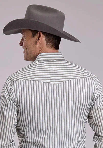 Roper 3128 Striped (White/Grey) - Men&