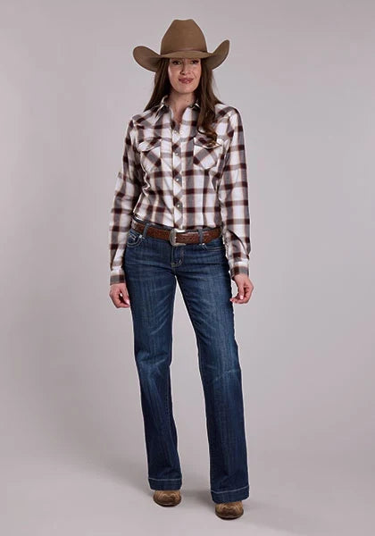 Roper 3279 Plaid (Wine/Black/Tan) - Women&