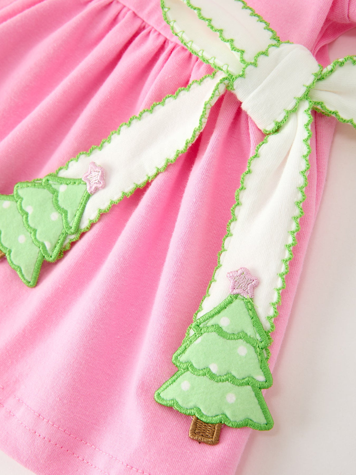Baby Girls Christmas Pink Bow Christmas Tree Top &amp; Bloomer Set