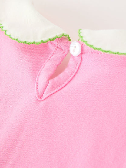 Baby Girls Christmas Pink Bow Christmas Tree Top &amp; Bloomer Set