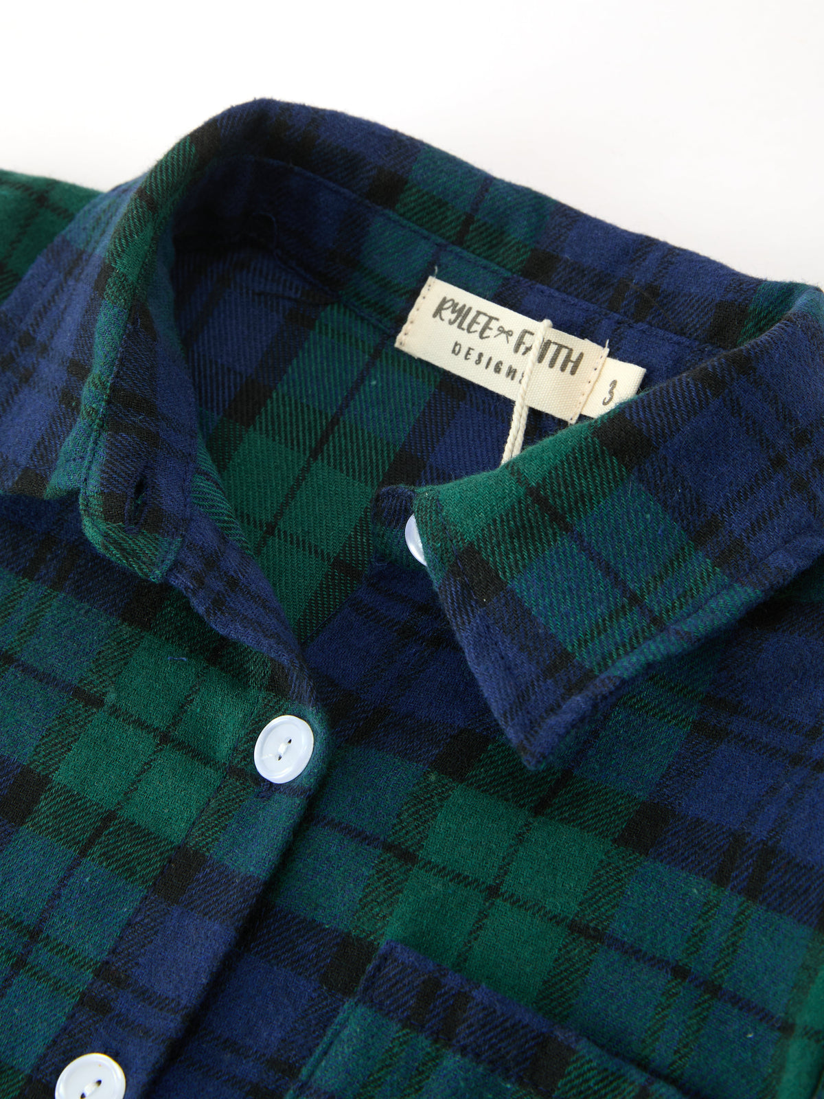 Christmas Boys Green &amp; Navy Plaid Button Down Shirt