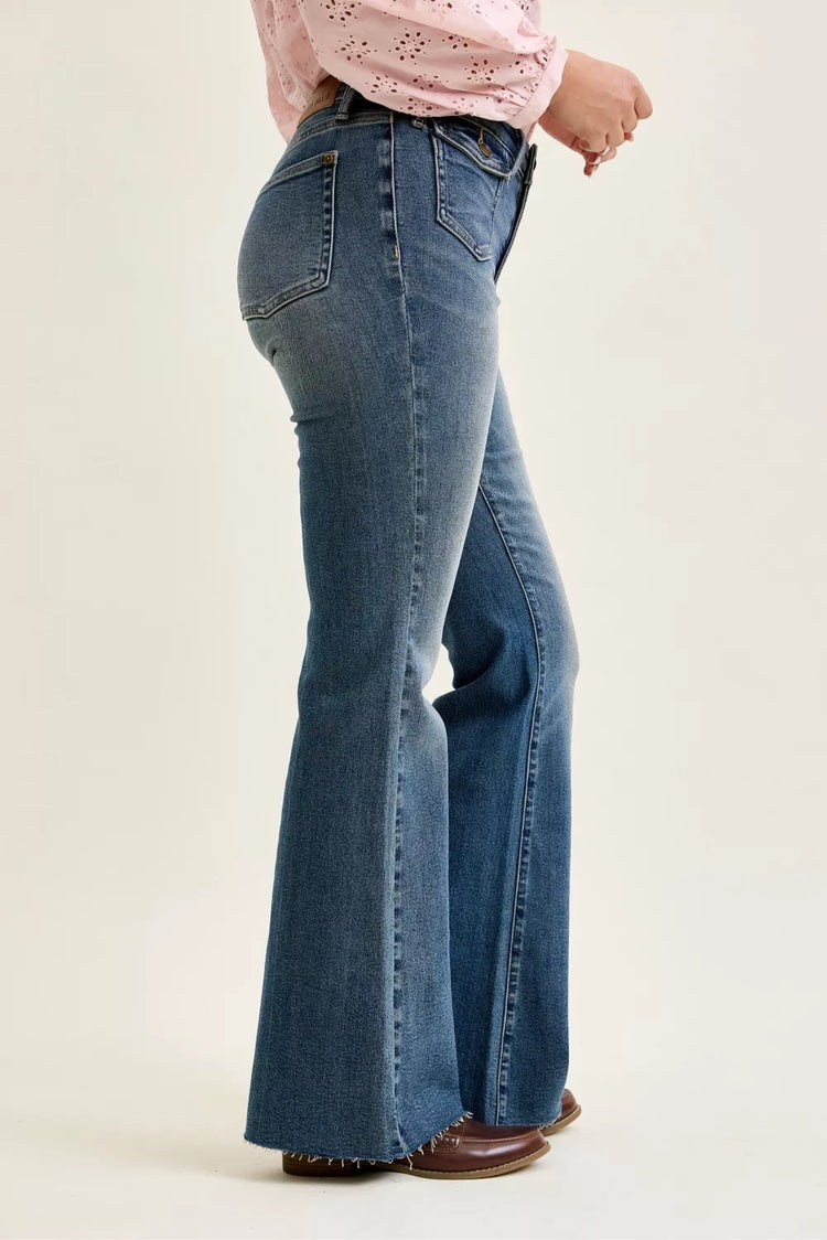 Judy Blue Mid Rise Flare Jeans 