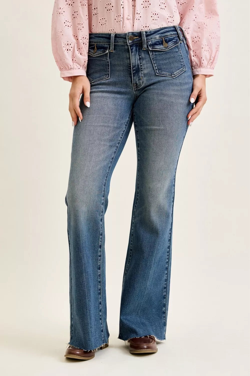 Judy Blue Mid Rise Flare Jeans 