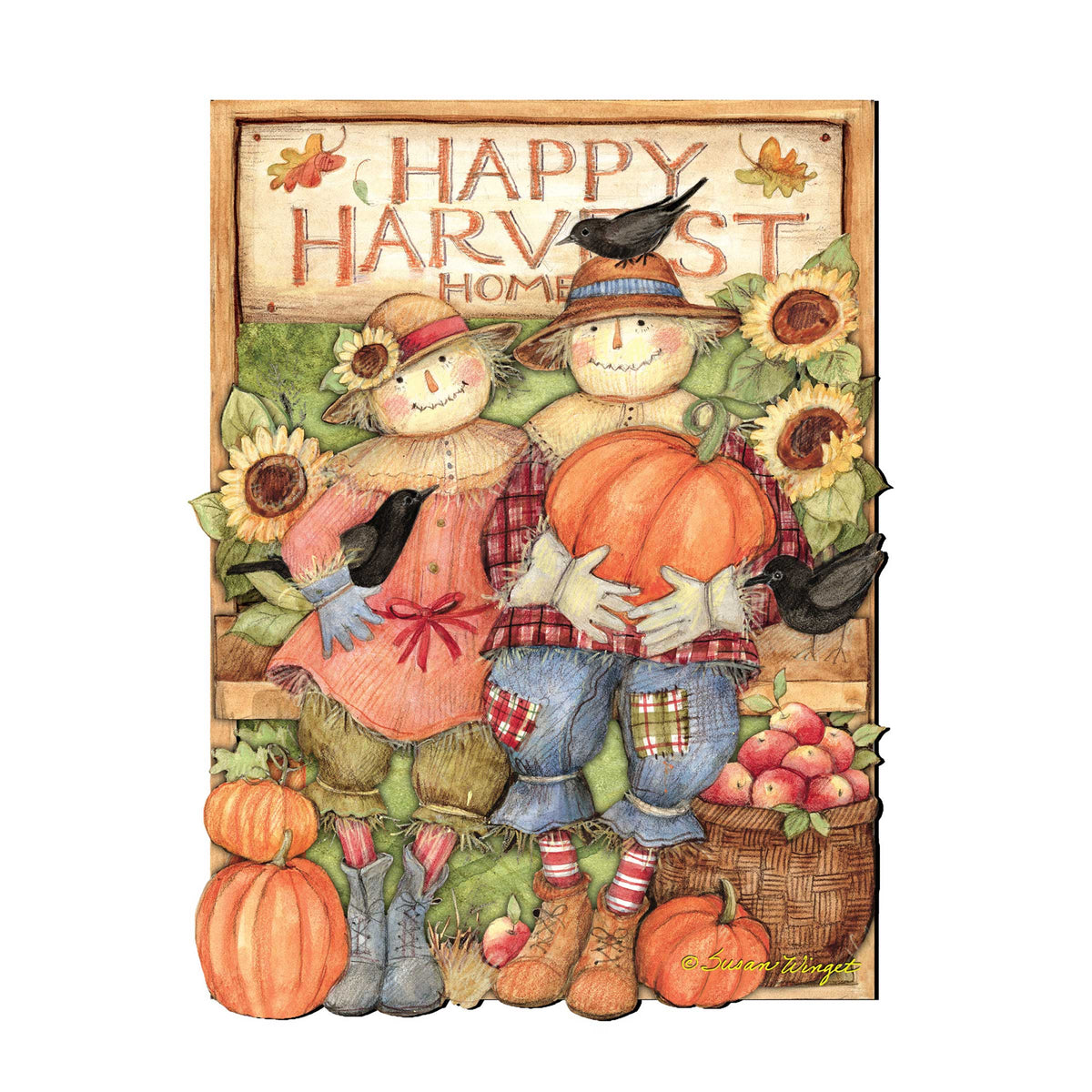 Happy Harvest Halloween Couple Door Decor by Susan Winget - Thanksgiving Halloween Decor - 8471203H-SW