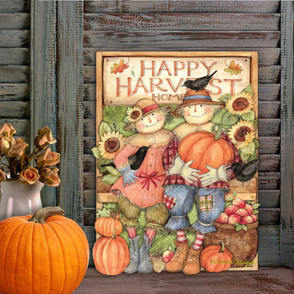 Happy Harvest Halloween Couple Door Decor by Susan Winget - Thanksgiving Halloween Decor - 8471203H-SW