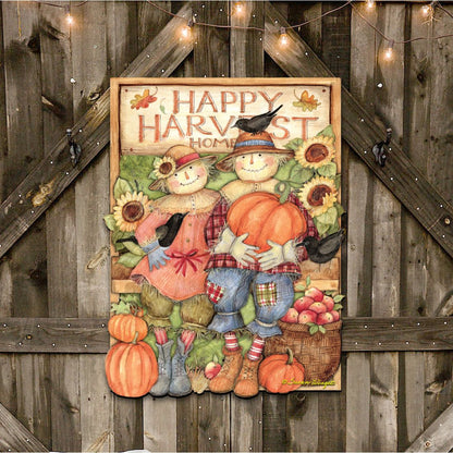 Happy Harvest Halloween Couple Door Decor by Susan Winget - Thanksgiving Halloween Decor - 8471203H-SW