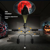 Halloween Moon Projector Light – USB Rotatable Decor