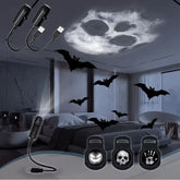 Halloween Moon Projector Light – USB Rotatable Decor