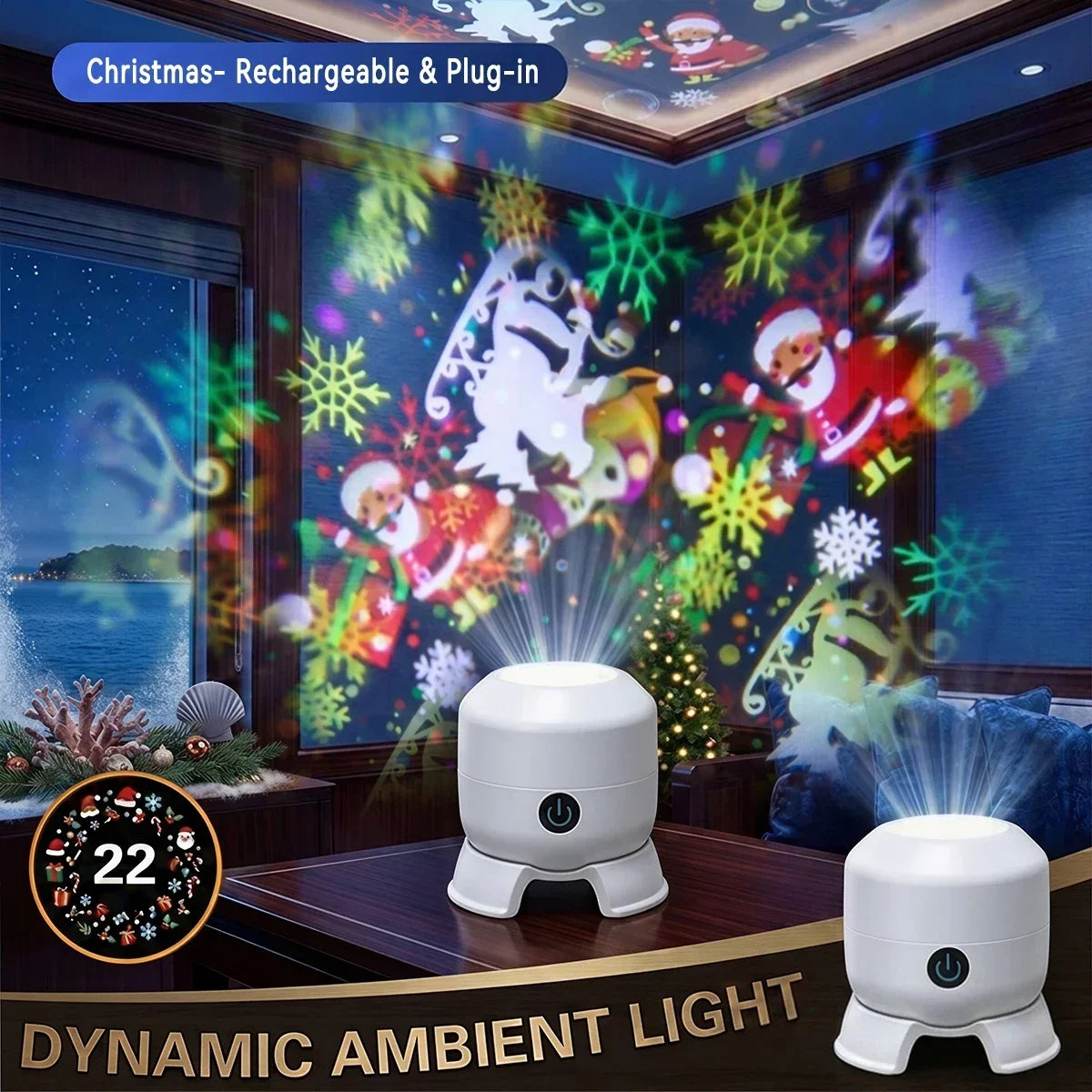 Christmas Projector Light – 22 Patterns LED Lamp 