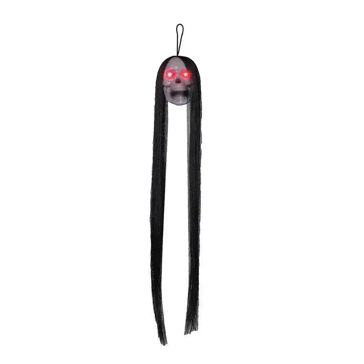 Halloween Hanging Ghost Skeleton – Long Hair Horror Prop
