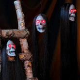 Halloween Hanging Ghost Skeleton – Long Hair Horror Prop
