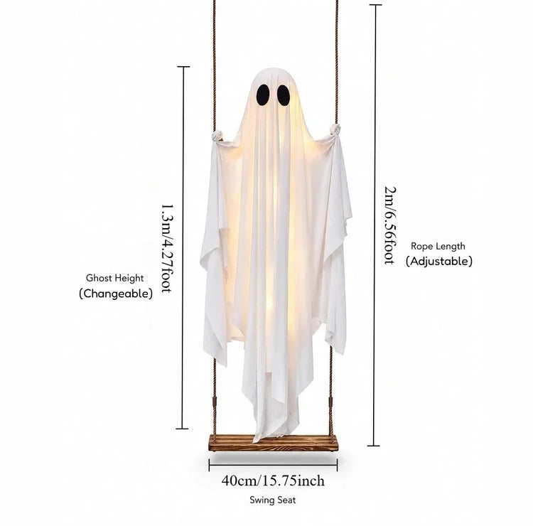Halloween Swing Ghost Decor – Luminous Hanging Prop