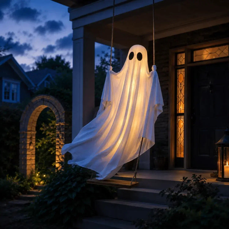Halloween Swing Ghost Decor – Luminous Hanging Prop