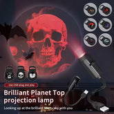 Halloween Moon Projector Light – USB Rotatable Decor