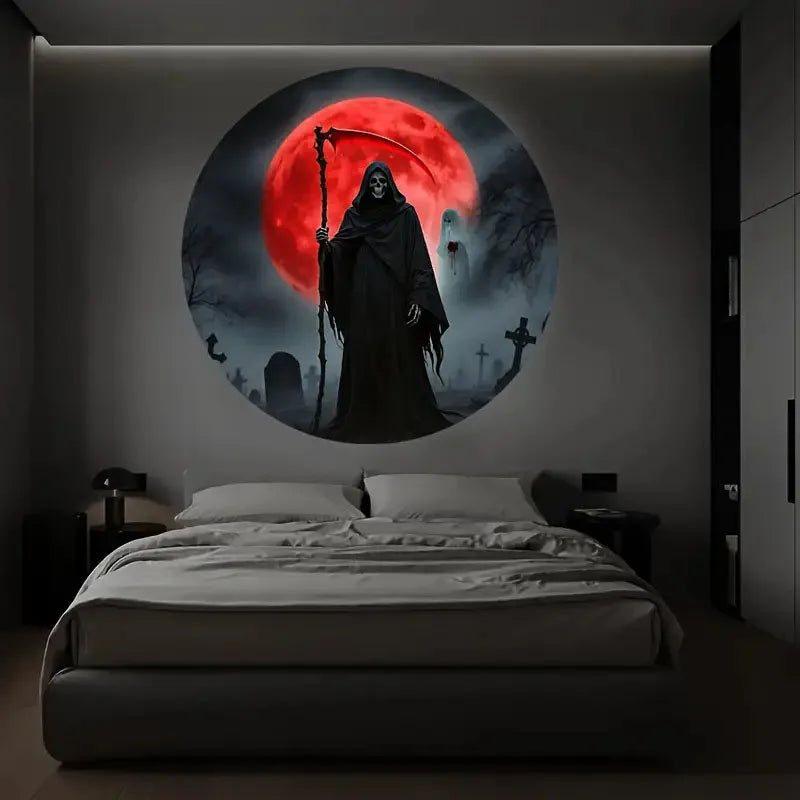 Halloween Moon Projector Light – USB Rotatable Decor