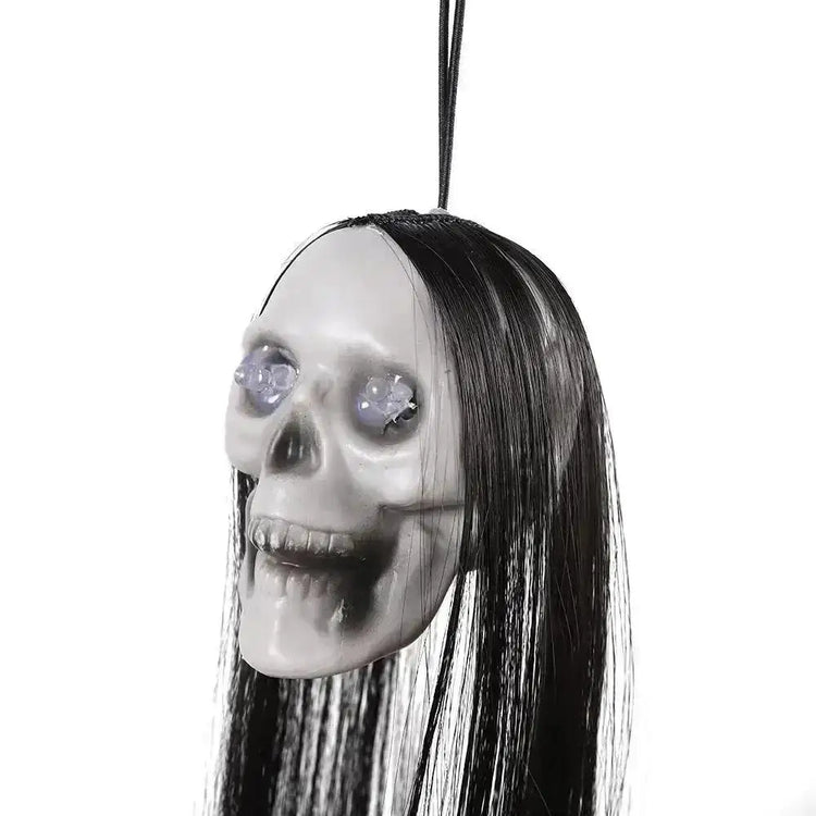 Halloween Hanging Ghost Skeleton – Long Hair Horror Prop