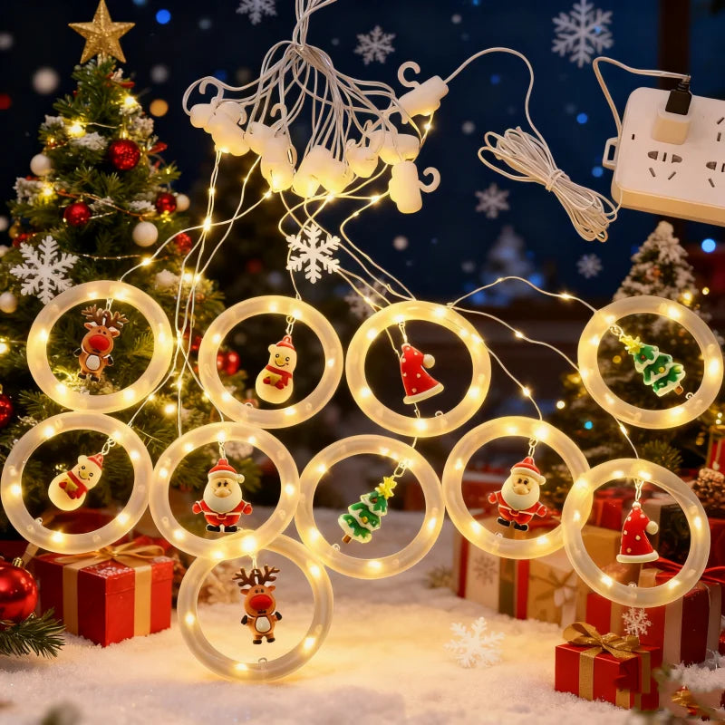 LED Santa Claus Curtain Light – Christmas Decor