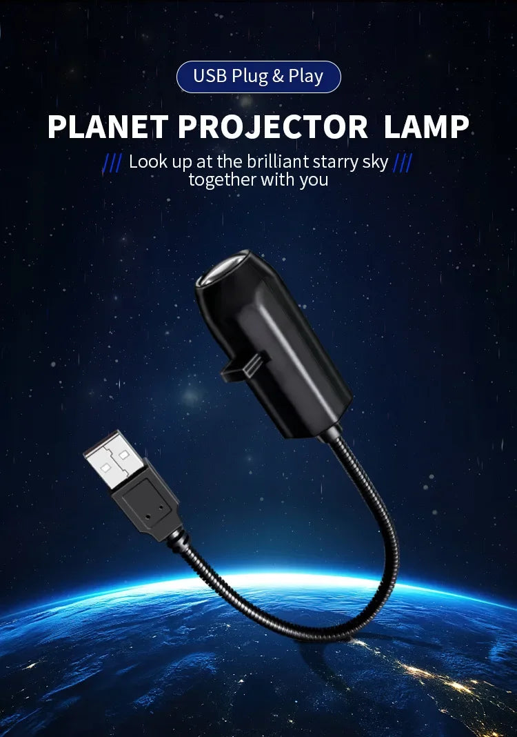 Halloween Moon Projector Light – USB Rotatable Decor