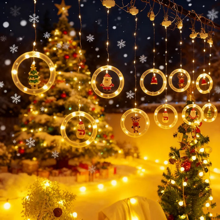 LED Santa Claus Curtain Light – Christmas Decor