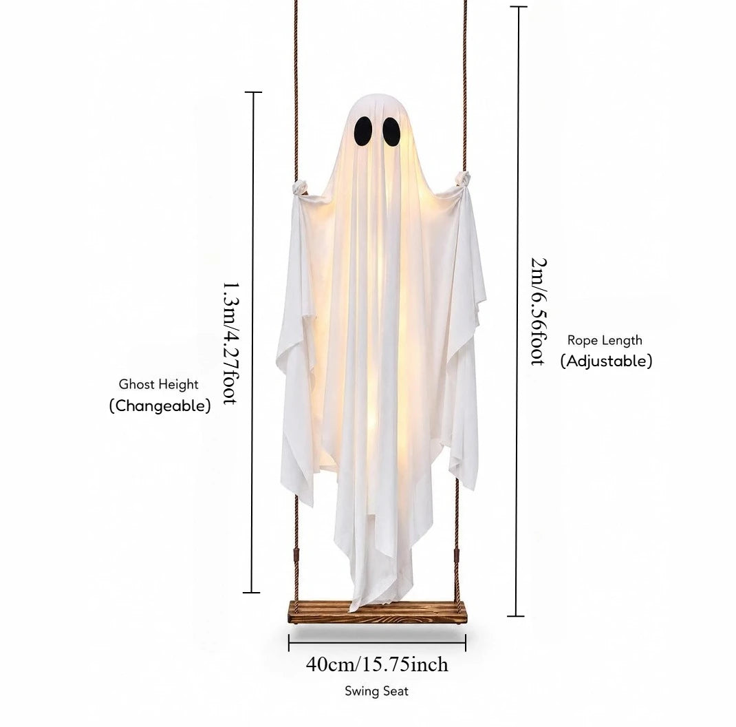 Halloween Swing Ghost Decor – Luminous Hanging Prop
