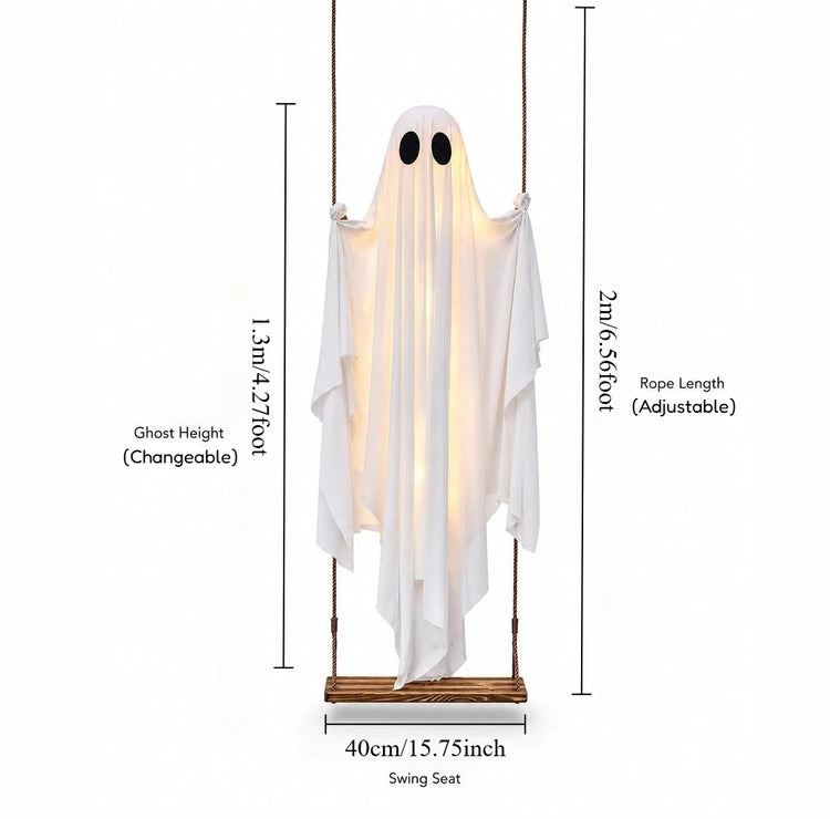 Halloween Swing Ghost Decor – Luminous Hanging Prop