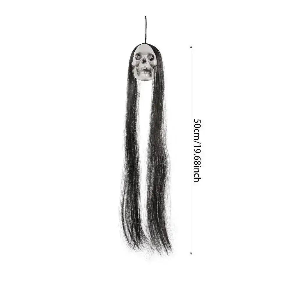 Halloween Hanging Ghost Skeleton – Long Hair Horror Prop
