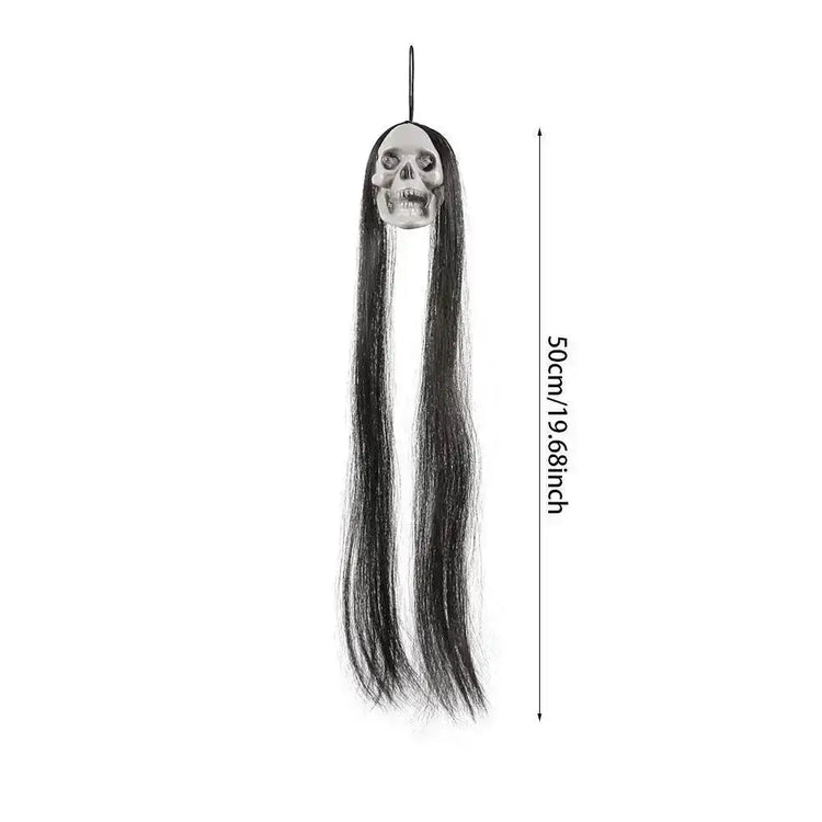 Halloween Hanging Ghost Skeleton – Long Hair Horror Prop
