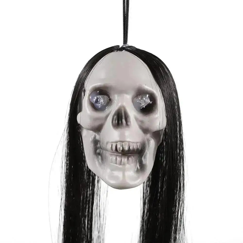 Halloween Hanging Ghost Skeleton – Long Hair Horror Prop
