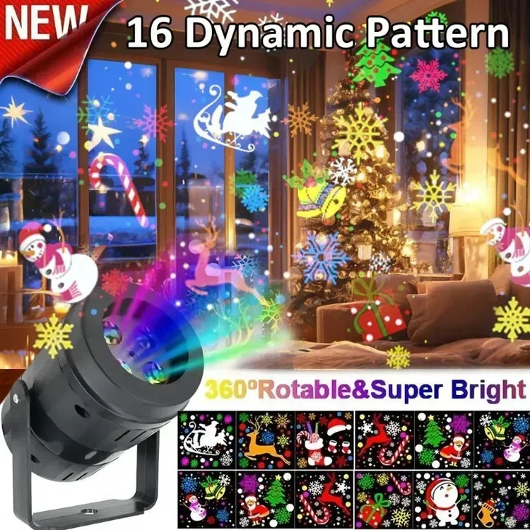 Christmas Projector Lights – 16 Patterns Rotatable LED