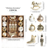 Christmas Ornaments Set – Red, Green & Gold Holiday Decorv