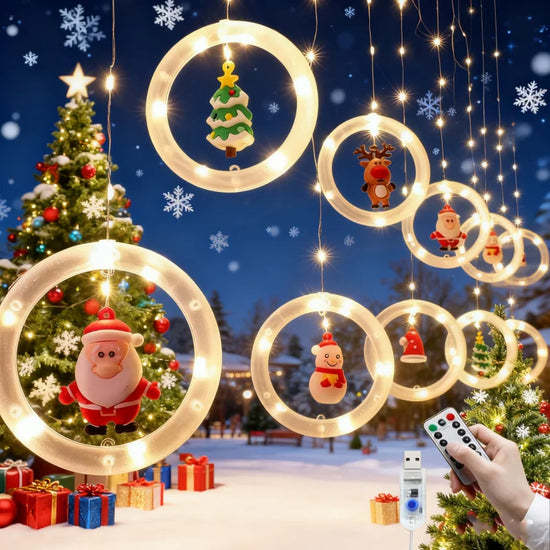 LED Santa Claus Curtain Light – Christmas Decor