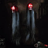 Halloween Hanging Ghost Skeleton – Long Hair Horror Prop