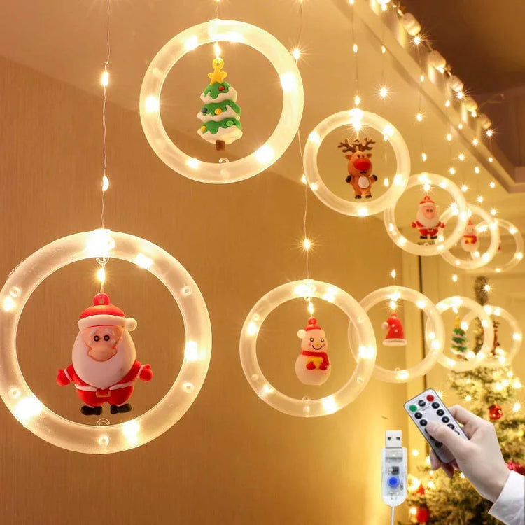 LED Santa Claus Curtain Light – Christmas Decor