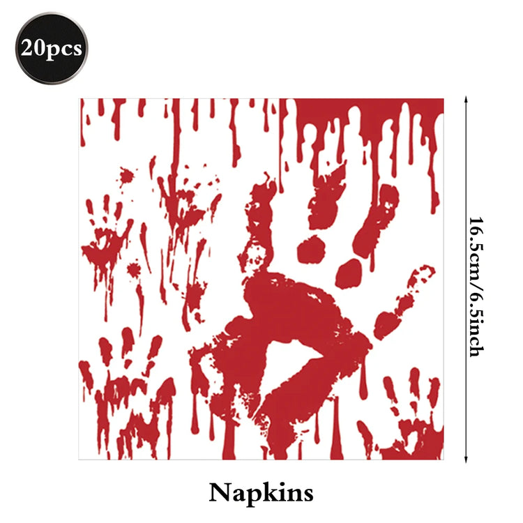 Bloody Handprint Halloween Tableware – Horror Party Set