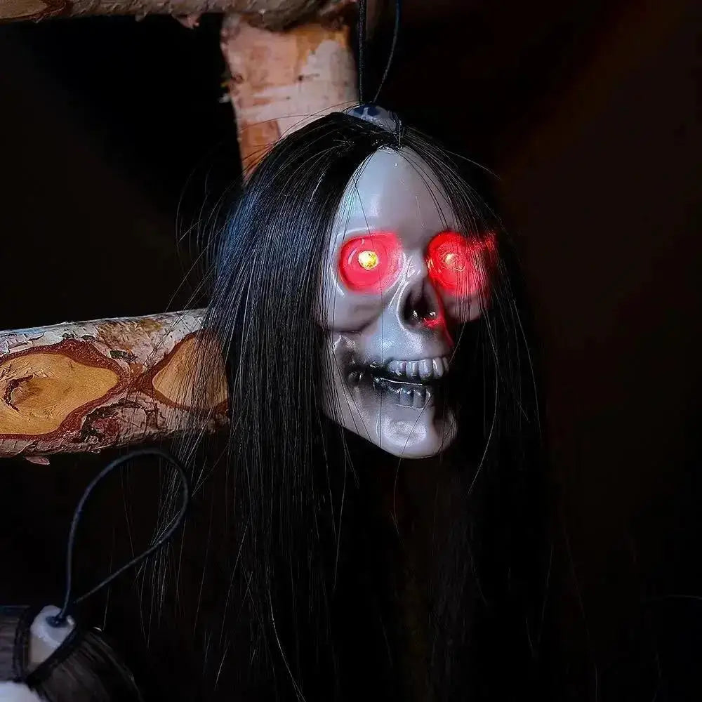 Halloween Hanging Ghost Skeleton – Long Hair Horror Prop