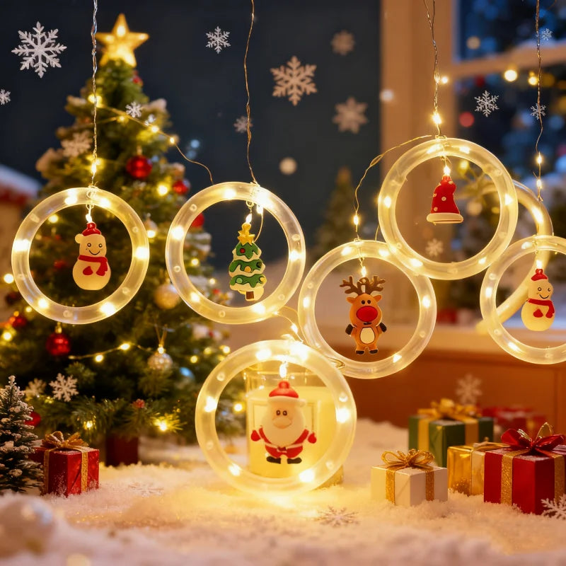 LED Santa Claus Curtain Light – Christmas Decor