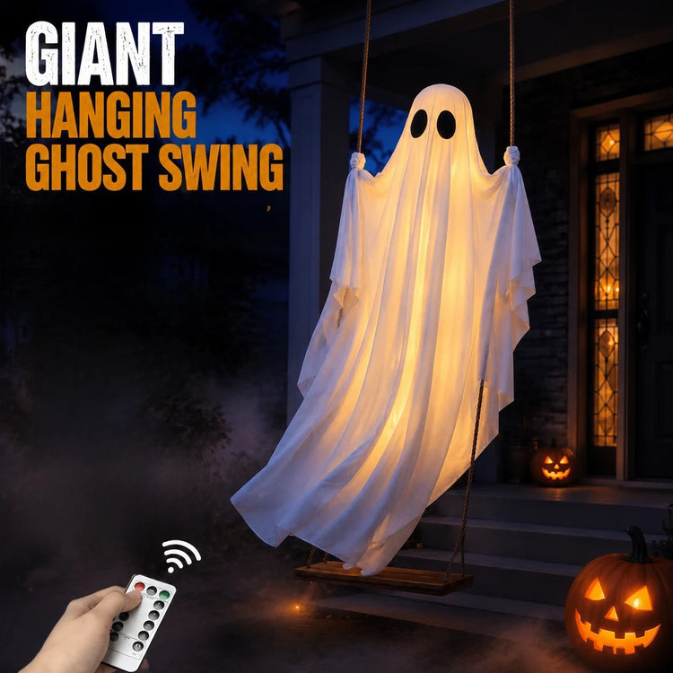 Halloween Swing Ghost Decor – Luminous Hanging Prop