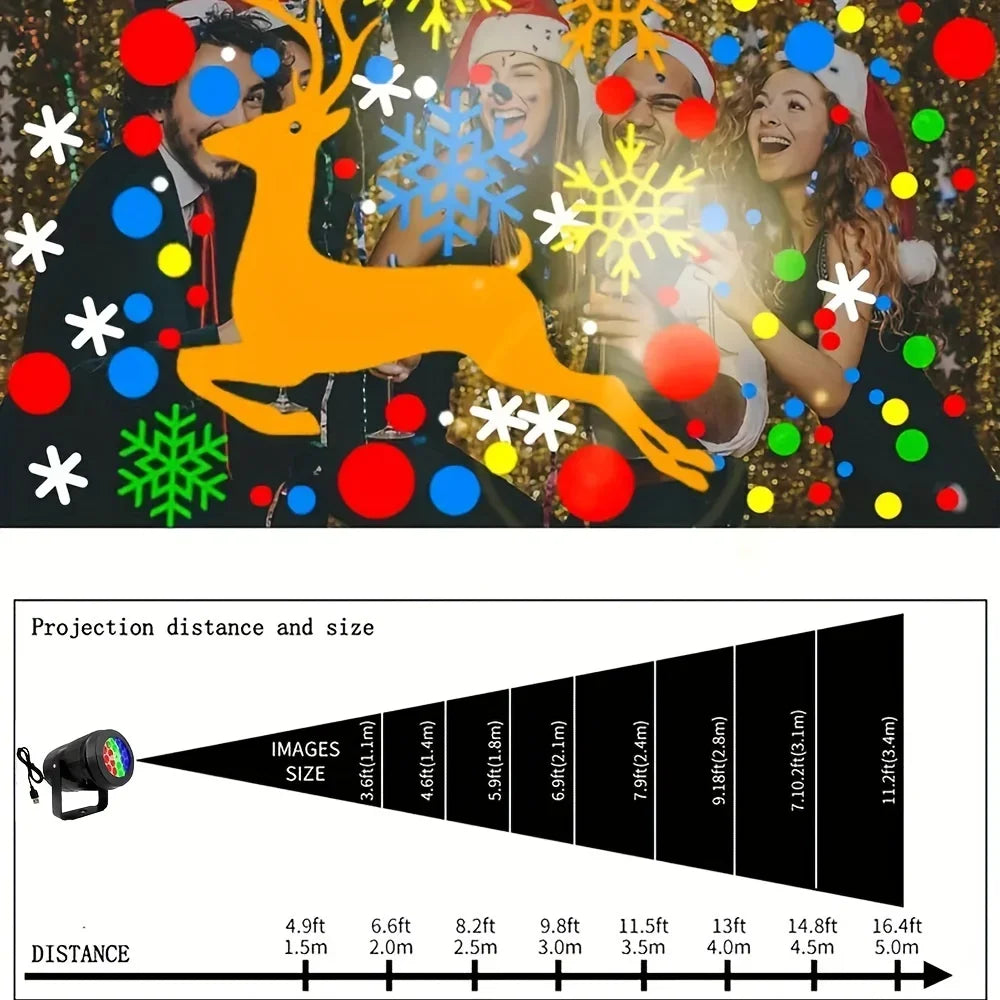 Christmas Projector Lights – 16 Patterns Rotatable LED