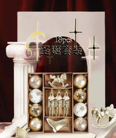 Christmas Ornaments Set – Red, Green & Gold Holiday Decorv