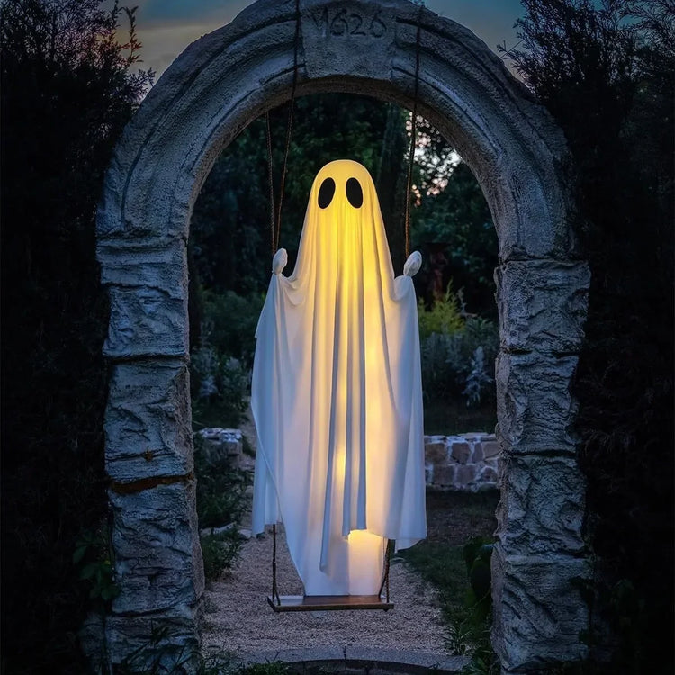 Halloween Swing Ghost Decor – Luminous Hanging Prop