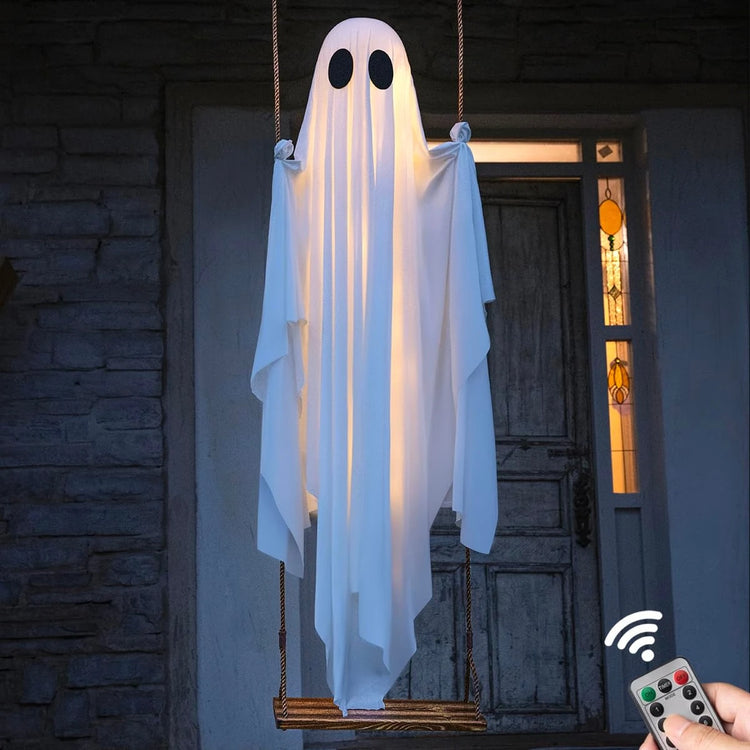 Halloween Swing Ghost Decor – Luminous Hanging Prop