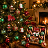 Christmas Ornaments Set – Red Green Gold Holiday Decorations