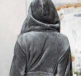 Women Plush Hooded Robe – Spa Comfort