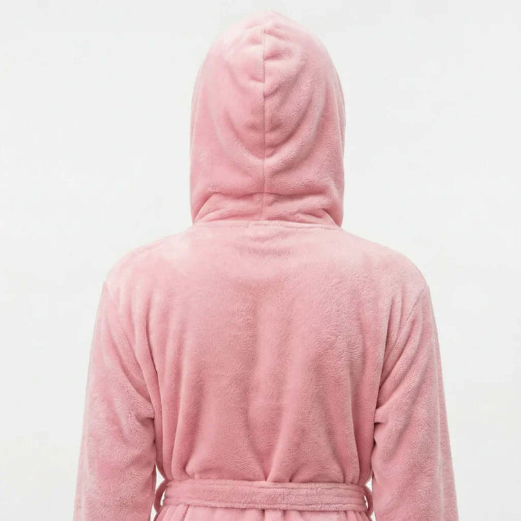 Women Plush Hooded Robe – Spa Comfort