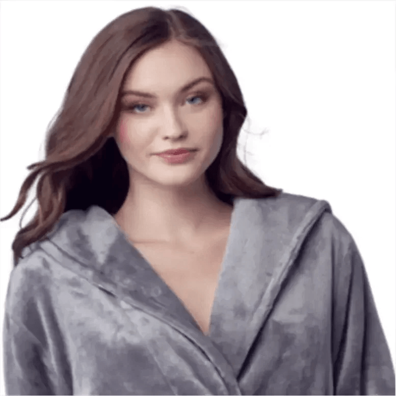 Women Plush Hooded Robe – Spa Comfort